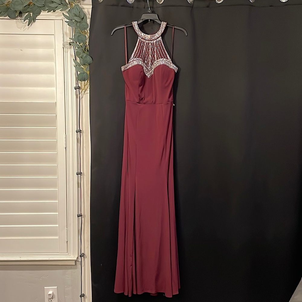 Maroon Jeweled Gown